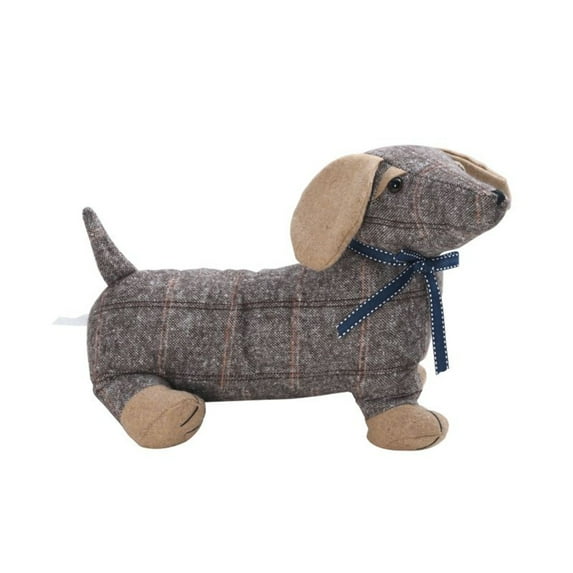 Elements 12-inch Polyester Plaid Dachshund Doorstopper