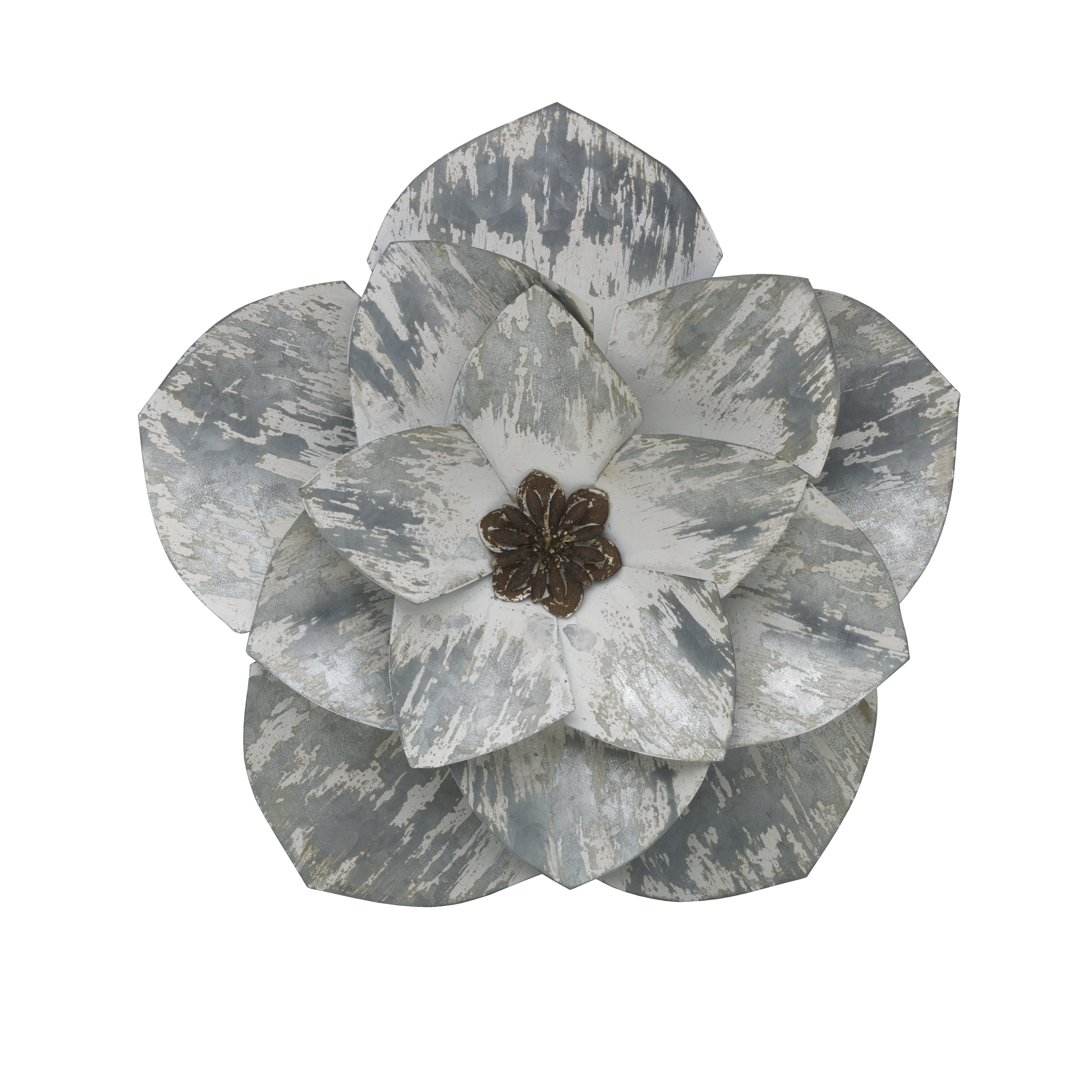 Elements 16Inch Metal Distressed Flower Wall Decor