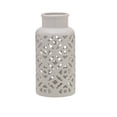 thumbnail image 1 of Elements 5.5X11 Inch White Quadrefoil Pierced Ceramic Vace, 1 of 8