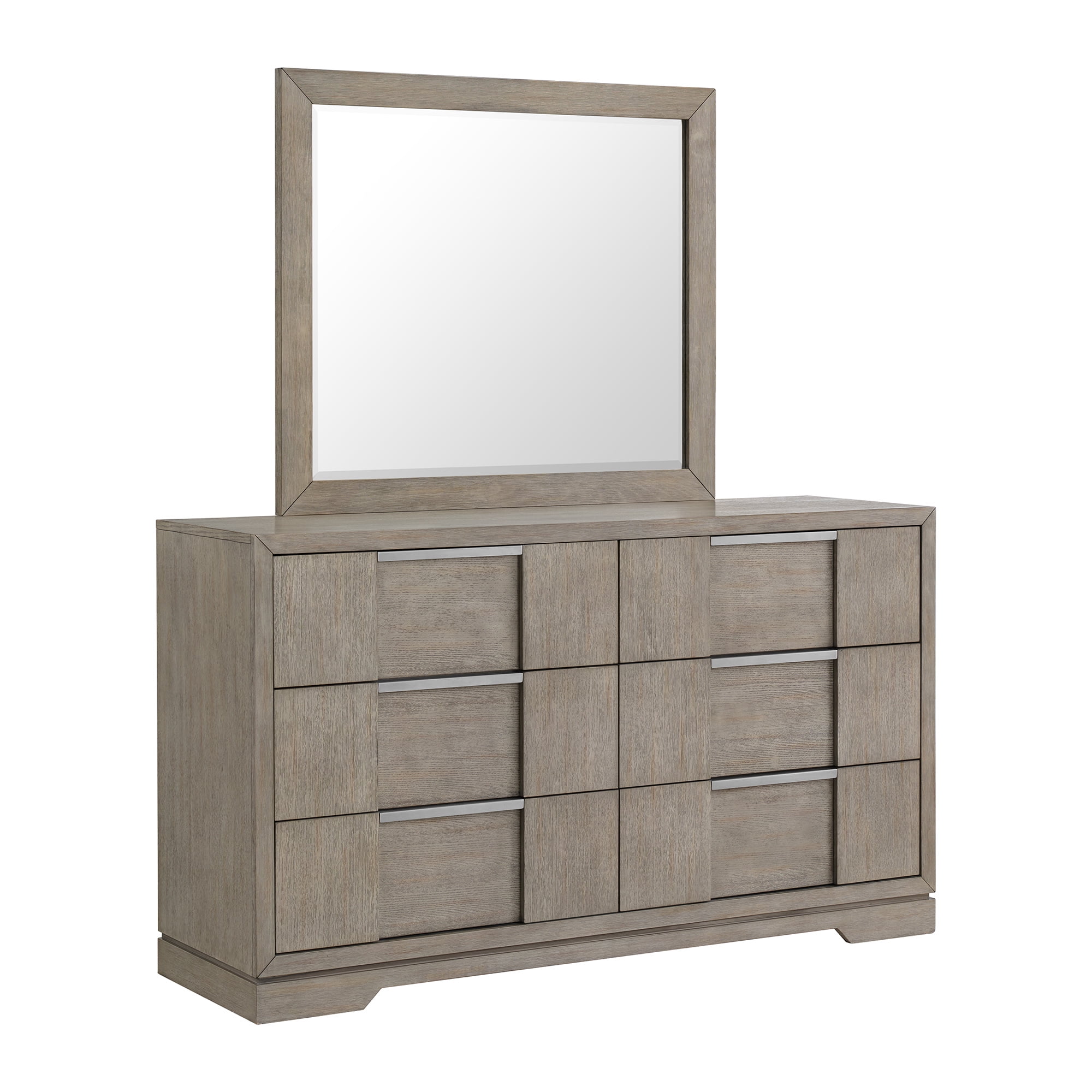 Grey Dresser and Mirror Set for Home Decor and Storage Solutions