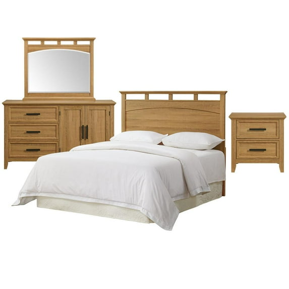 Picket House Furnishings Norton Bedroom Set with Queen/Full Headboard, Dresser, Mirror & Nightstand