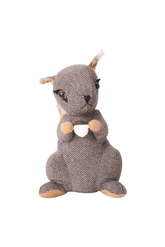 Brown Polyester Squirrel Door Stopper, 10-inch