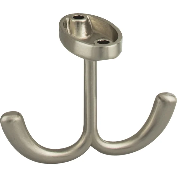 Elements Ceiling Double Hook, Satin Nickel