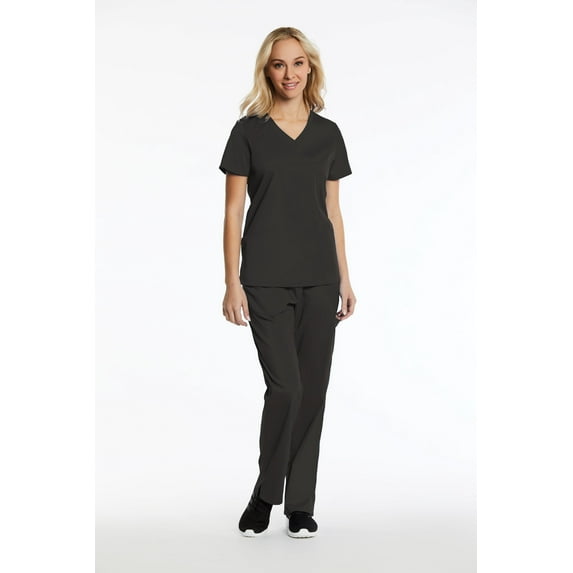 Elements EL9925 Women's Four Way Stretch Scrub Set Pewter X-Large Petite