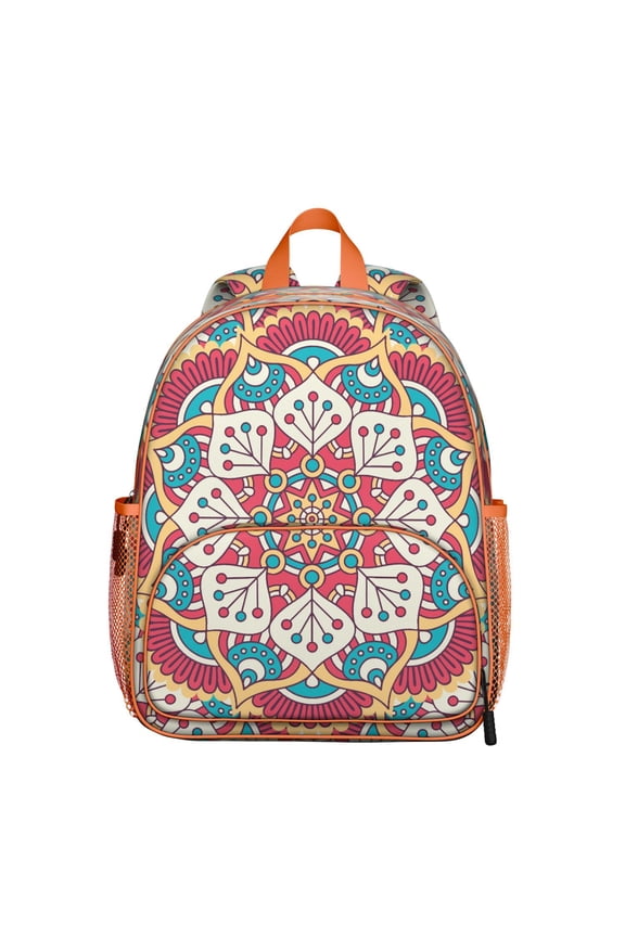 Elements Ethnic Students Backpack - Meditation and Mindfulness Art with Cosmic Spiritual Awakening and Yoga Mandala Pattern, Comfortable Dual Shoulder Support