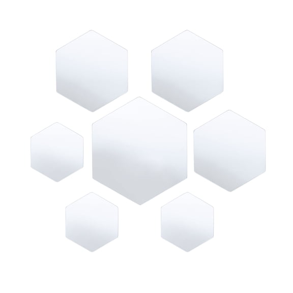 Elements Hexagonal Wall Mirrors, Set of 7