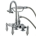 thumbnail image 1 of Elements Of Design Dt0141pl Triple Handle Deck Mounted Clawfoot Tub Filler - Chrome, 1 of 1