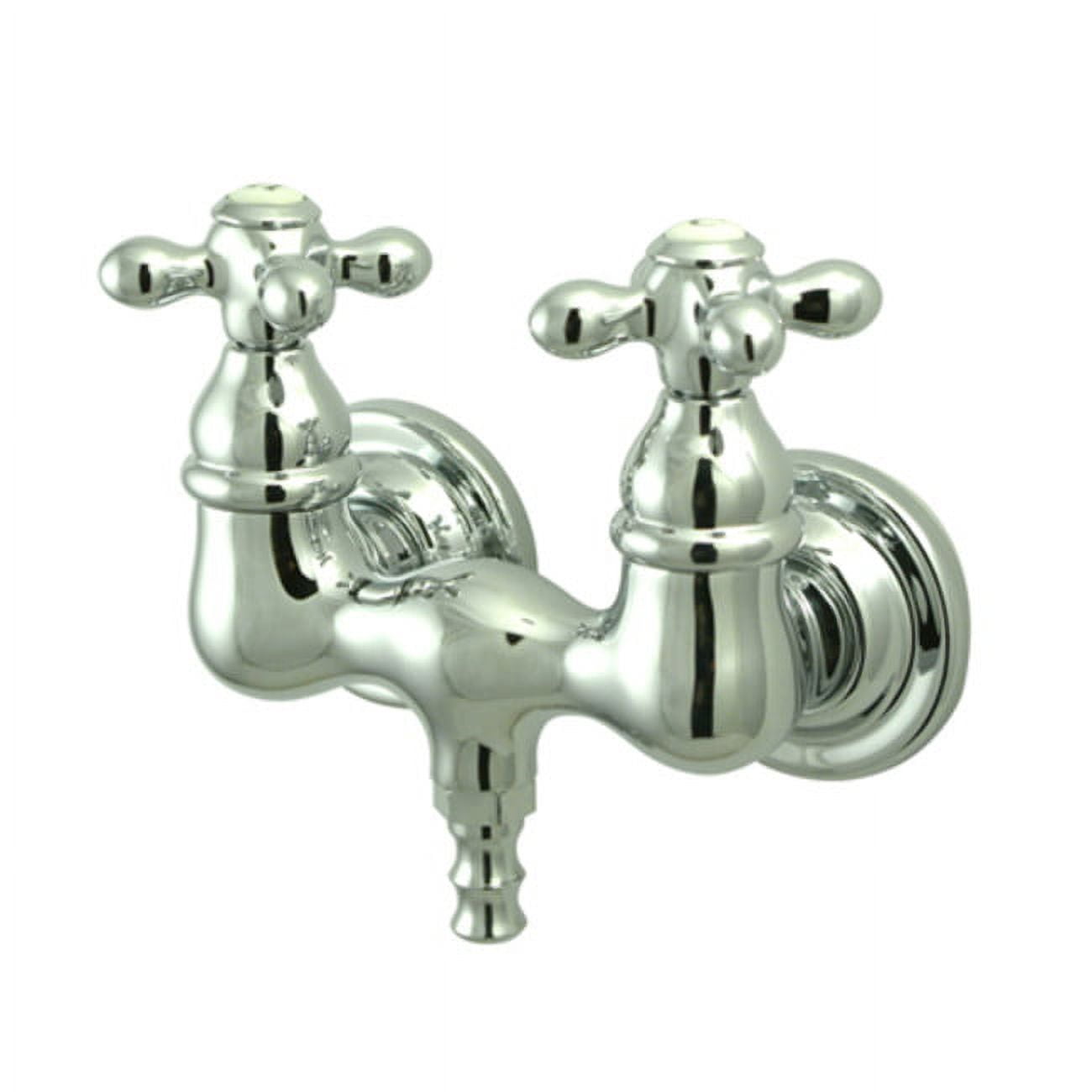 Vintage Chrome Double Handle Wall Mounted Clawfoot Tub Faucet