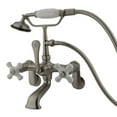 thumbnail image 1 of Elements Of Design Dt0518px Triple Handle Wall Mounted Clawfoot Tub Filler - Nickel, 1 of 4
