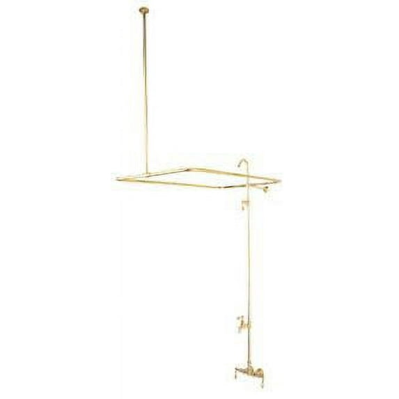 Elements Of Design Dt0615pl Triple Handle Wall Mounted Clawfoot Tub Filler And Shower