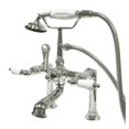 thumbnail image 1 of Elements Of Design Dt1041pl Triple Handle Deck Mounted Clawfoot Tub Filler - Chrome, 1 of 3