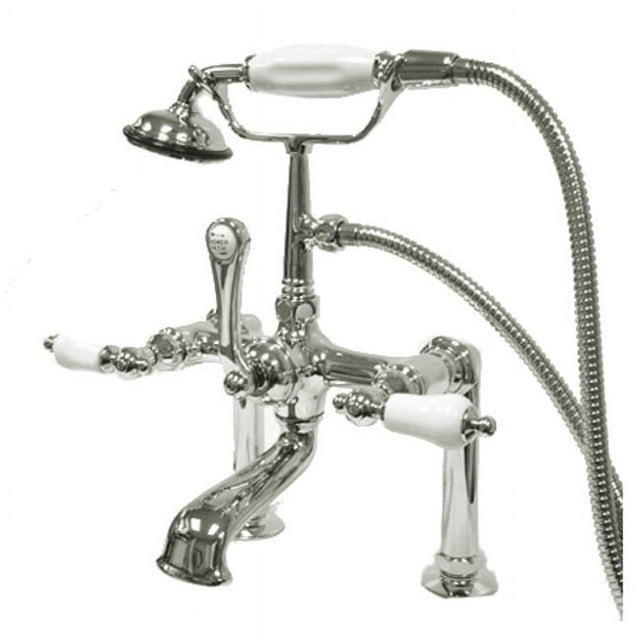 Elements Of Design Dt1041pl Triple Handle Deck Mounted Clawfoot Tub Filler - Chrome