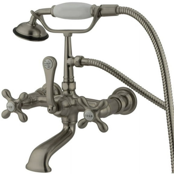 Elements Of Design Dt5518ax Triple Handle Wall Mounted Clawfoot Tub Filler - Nickel