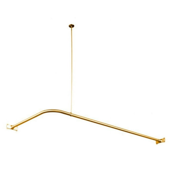 Elements Of Design Ed3142 Corner Style Shower Curtain Rod - Brass