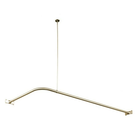 Elements Of Design Ed3148 Corner Style Shower Curtain Rod - Nickel