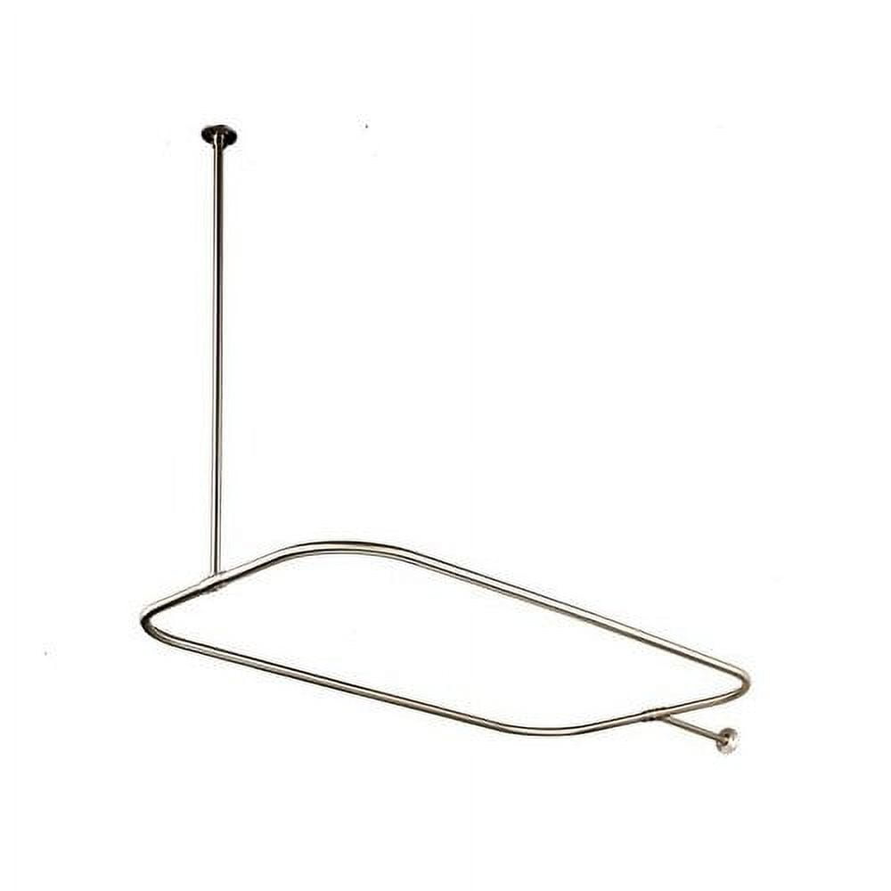Polished Chrome Rectangular Ceiling Mounted Shower Rod