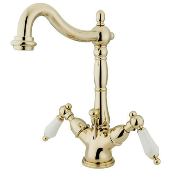 Elements Of Design Es1432pl Double Handle 4" Single Hole Bathroom Faucet - Brass