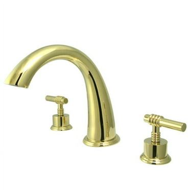 Elements Of Design Es2362ml Double Handle Widespread Deck Mounted Roman Tub Filler - Brass