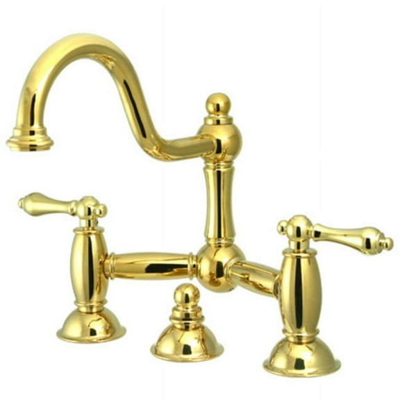 Elements Of Design Es3912al Double Handle 8" Center Bridge Bathroom Faucet - Brass