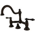 thumbnail image 1 of Elements Of Design ES3915AL Double Handle 8" Center Bridge Bathroom Faucet - Bronze, 1 of 1