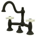 thumbnail image 1 of Elements Of Design ES3915PX Double Handle 8" Center Bridge Bathroom Faucet - Bronze, 1 of 1