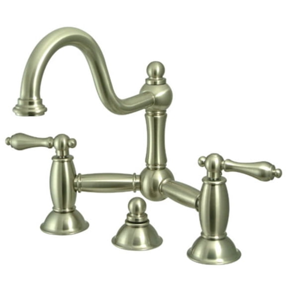 Elements Of Design Es3918al Double Handle 8" Center Bridge Bathroom Faucet - Nickel