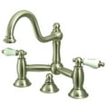 thumbnail image 1 of Elements Of Design ES3918PL Double Handle 8" Center Bridge Bathroom Faucet - Nickel, 1 of 1