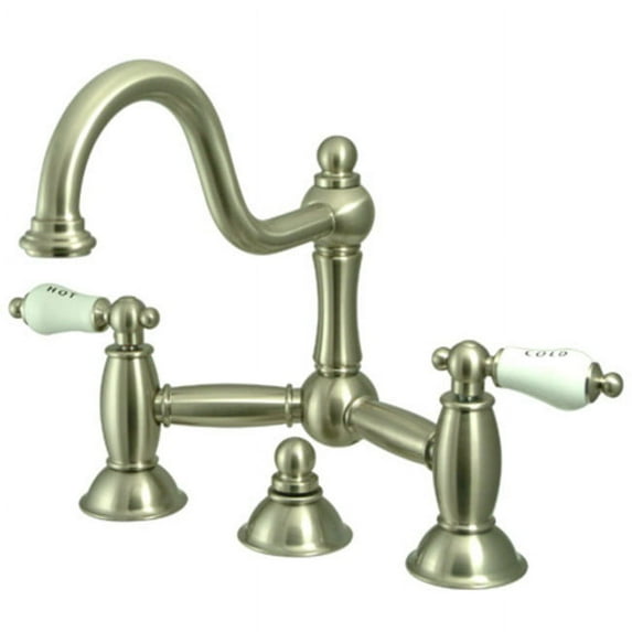 Elements Of Design ES3918PL Double Handle 8" Center Bridge Bathroom Faucet - Nickel