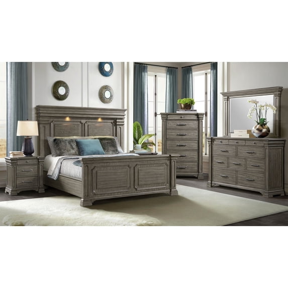Picket House Furnishings Paterson Wood 6-Drawers Bedroom Chest in Gray