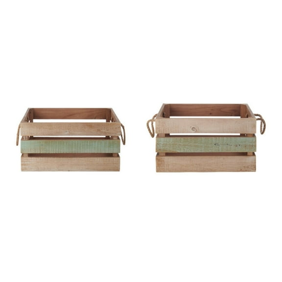Elements Set of 2 15-inch 13-inch Multi Color MDF Crates