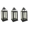 thumbnail image 1 of Elements Set of 3 12-inch Black Metal Decorative Lanterns, 1 of 10