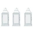 thumbnail image 1 of Elements Set of 3 12-inch White Metal Decorative Lanterns, 1 of 9