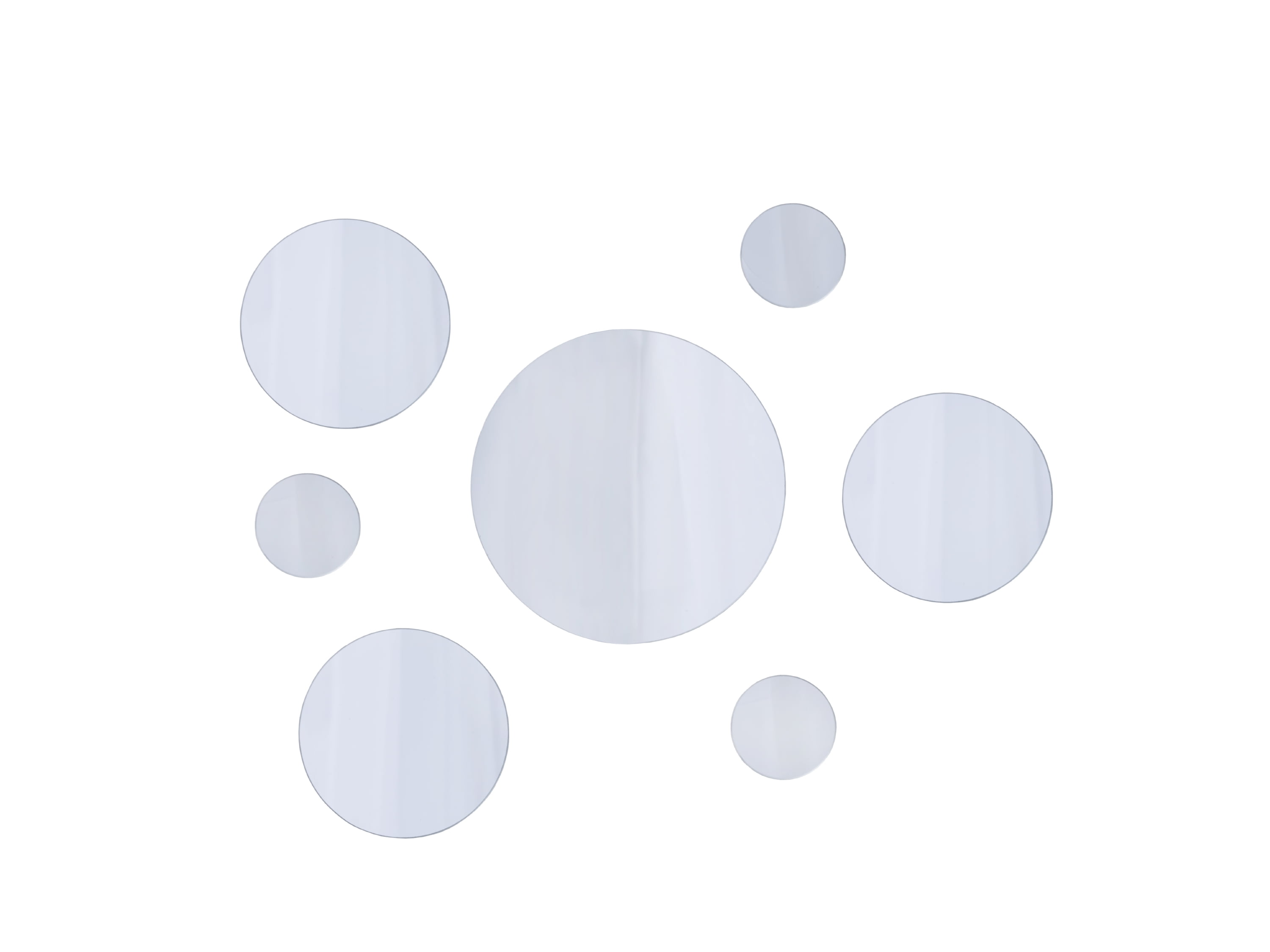 Eclat 7-Piece Frameless Round Mirror Set for Wall Decor