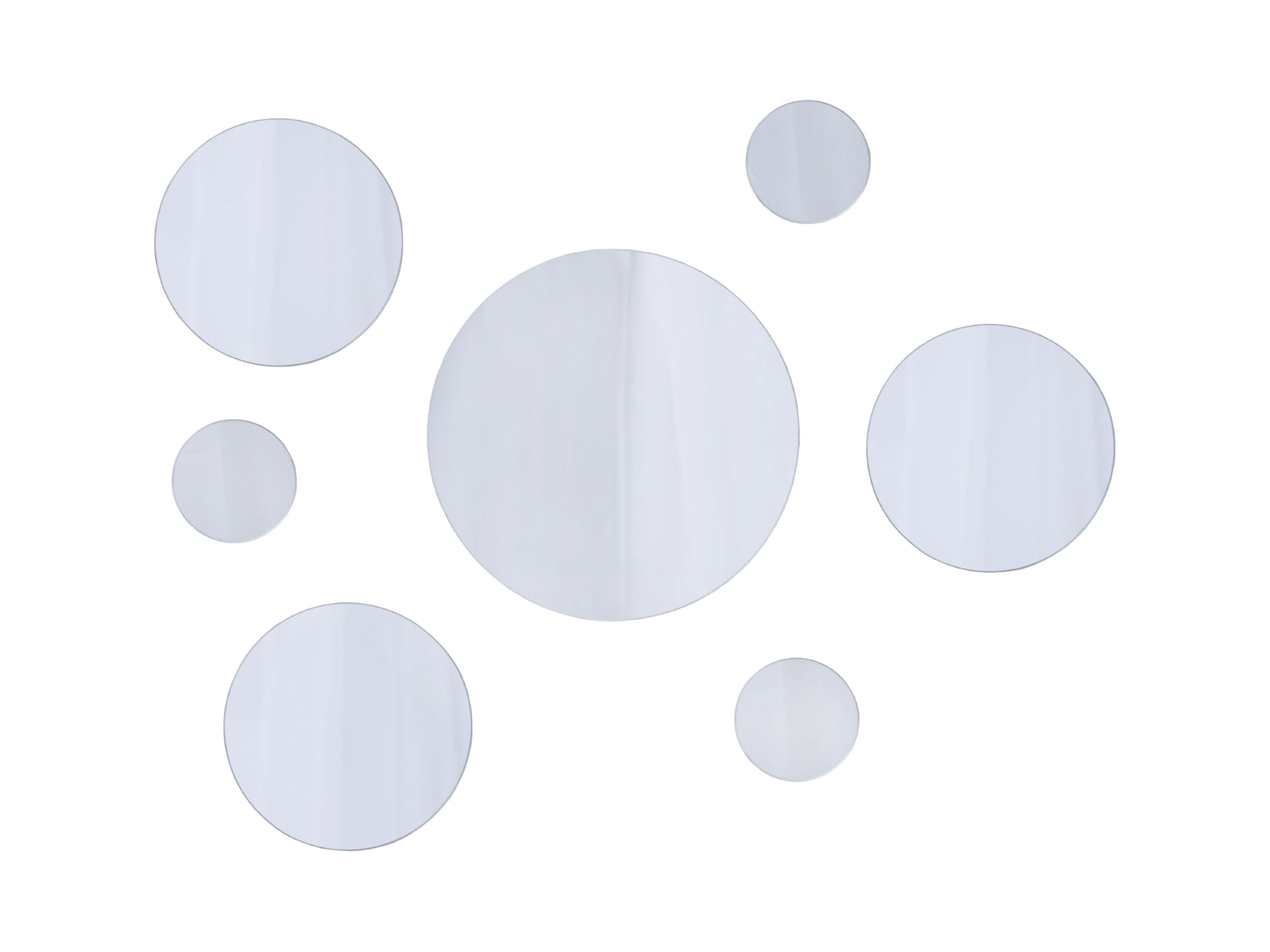 Eclat 7-Piece Frameless Round Mirror Set for Wall Decor