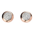 thumbnail image 1 of Elements Silver Cubic Zirconia Cabochon Stud Earrings - Silver/Rose Gold/Clear, 1 of 1