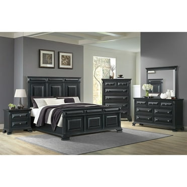 Elements Sumner 2-Drawer Nightstand with USB in Black