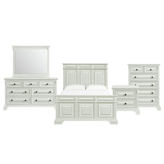 Elements Sumner Queen Panel 5PC Bedroom Set in Antique White