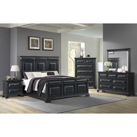 Picket House Furnishings Sumner Queen Panel Bed in Black