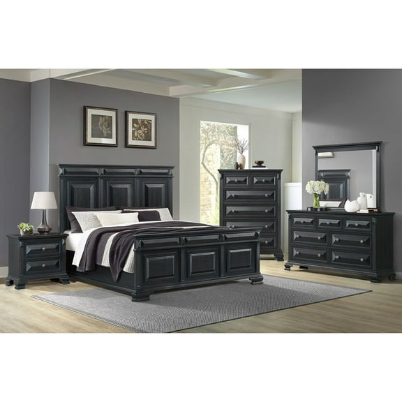 Picket House Furnishings Sumner Queen Panel Bed in Black