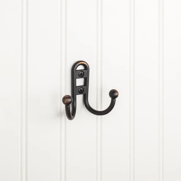 Elements Wall Double Hook, Brushed Oil Rubbed Bronze