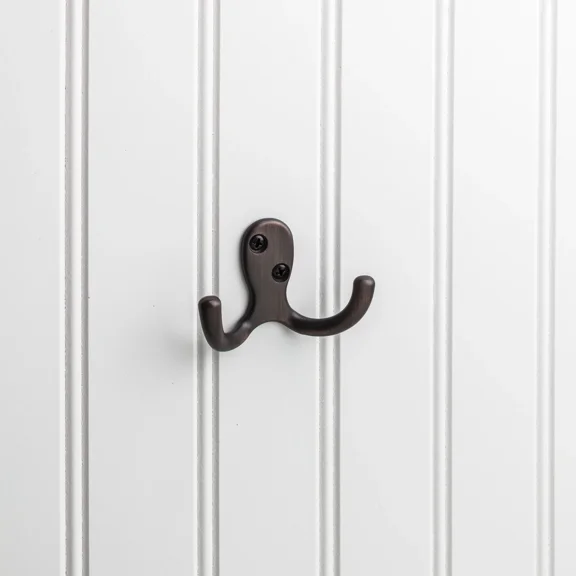 Elements Wall Double Hook, Brushed Oil Rubbed Bronze