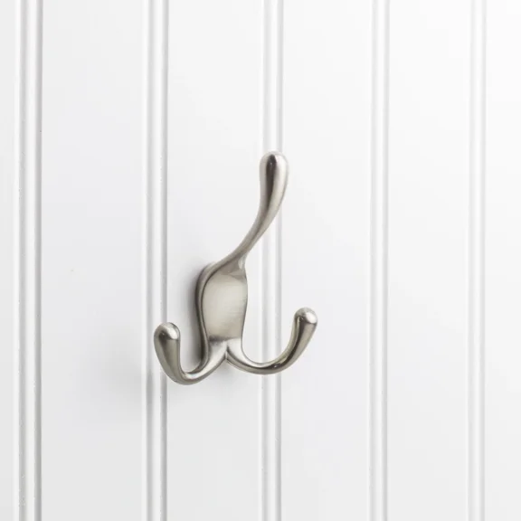 Elements Wall Triple Hook, Satin Nickel
