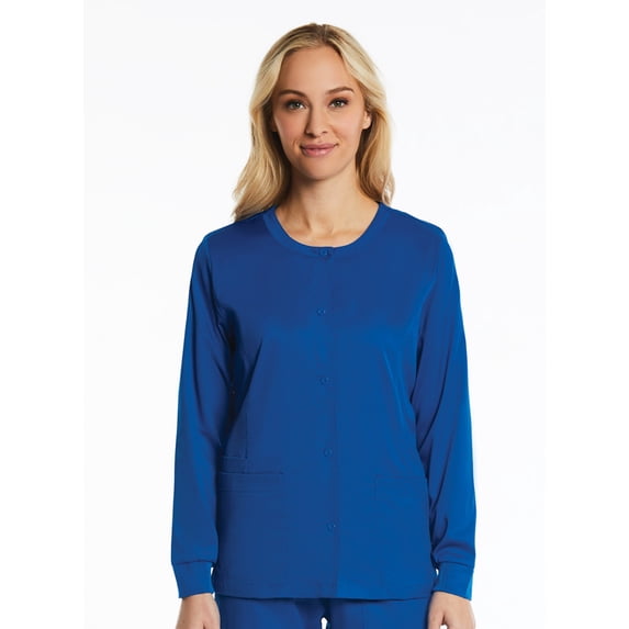 Elements Women's EL9405 Basic Snap Scrub Jacket Royal Blue Large