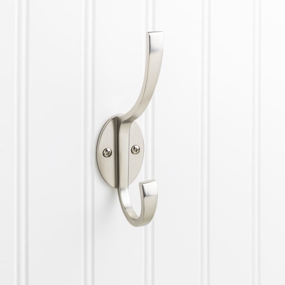 Elements YD55-587SN Double Wall Mount Decorative Hook, Satin Nickel
