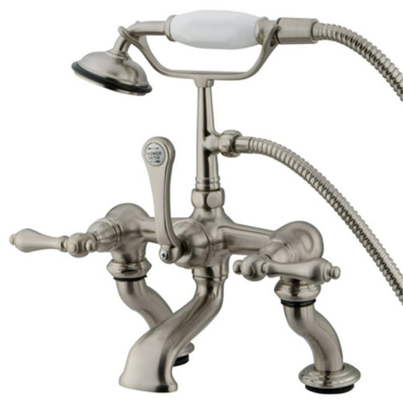 Elements Of Design Dt4098al Triple Handle Deck Mounted Clawfoot Tub Filler - Nickel