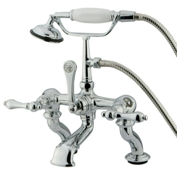 Elements Of Design Dt4101al Triple Handle Deck Mounted Clawfoot Tub Filler - Chrome