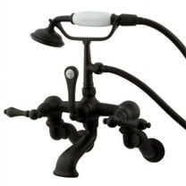 Elements Of Design Dt4575al Triple Handle Wall Mounted Clawfoot Tub Filler - Bronze