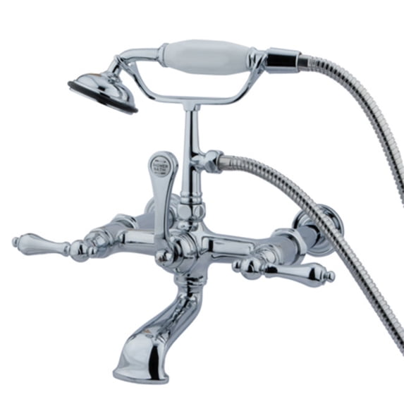 Elements Of Design Dt5421al Triple Handle Wall Mounted Clawfoot Tub Filler - Chrome