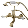 thumbnail image 1 of Elements Of Design DT5512PL Triple Handle Wall Mounted Clawfoot Tub Filler - Brass, 1 of 4