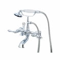 thumbnail image 1 of Elements of Design Hot Springs Three Handle Base Mount Clawfoot Tub Faucet with Handshower, 1 of 4